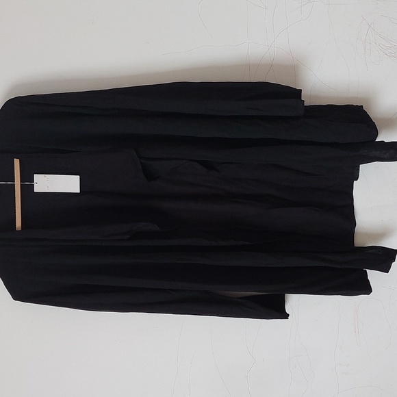 Per Una Ladies Black Lightweight Knit  Waterfall Front Cardigan Uk Size 22 - Picture 2 of 6